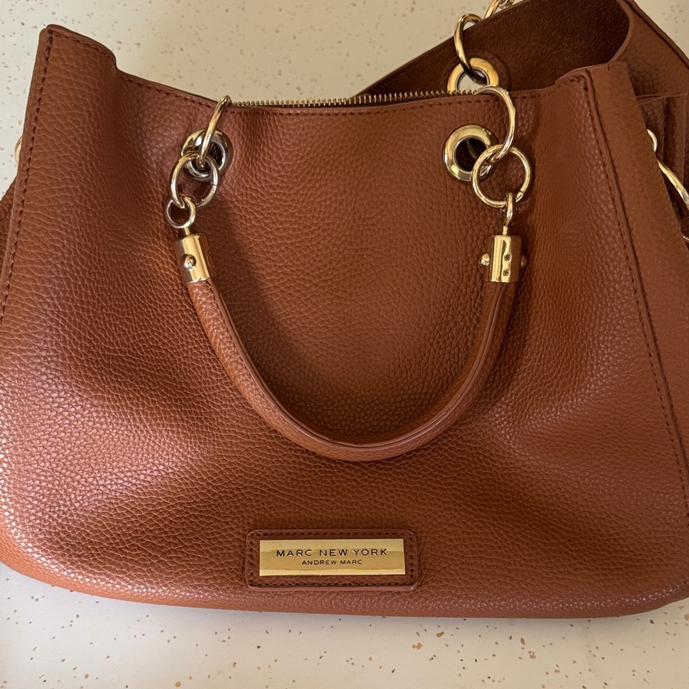 Marc New York Tan Leather Shoulder Bag